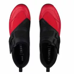 Fizik Transiro R4 Powerstrap Tri Shoes -Cykler Salg Fizik Transiro R4 Powerstrap Shoes Cycling Shoes Black Red 2019 TRR4PSMI11030465 2